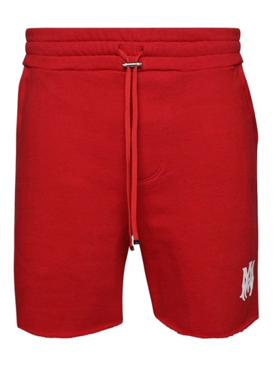Amiri Men's Ma Logo Terry Sweat Shorts In Red