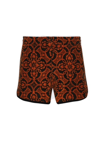 Marine Serre Graphic-print Cotton Track Shorts In Red