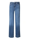 7 For All Mankind Dojo Stretch Flared-leg Jeans In Blue