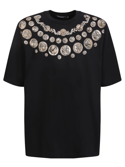 Dolce & Gabbana Graphic-print Short-sleeve T-shirt In Black