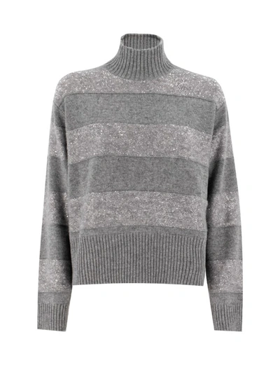 Brunello Cucinelli Grey Turtleneck Sweater