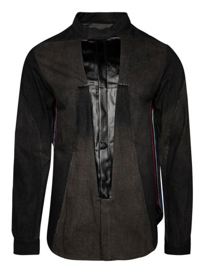 Rick Owens Denim Overshirt In Dark Dust