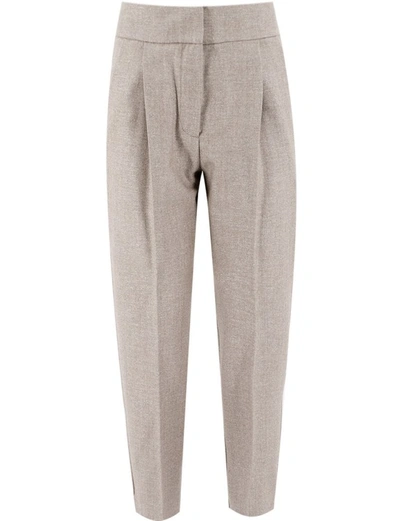 Le Tricot Perugia Trousers In Taupe Lurex