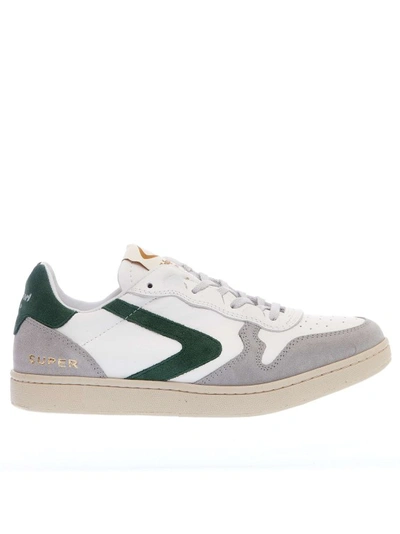 Valsport Super Cam Gray Leather White Slash Green Sneakers