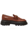 HOGAN BROWN LEATHER TANK LOAFERS