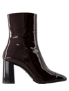 CAREL PARIS DONNA ANKLE BOOTS - PATENT LEATHER - BROWN/BLACK