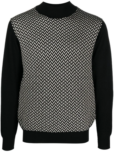 Tagliatore Black Wool Blend Sweater