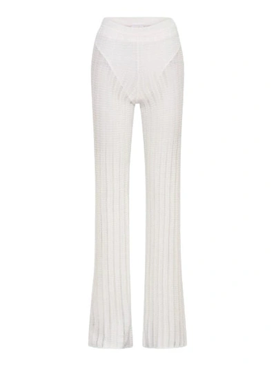 Dion Lee Snakeskin Semi-sheer Trousers In Ivory