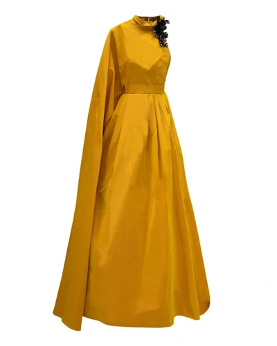 Gemy Maalouf Asymmetrical Mustard Dress - Long Dresses In Yellow