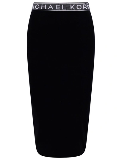 MICHAEL KORS RECYCLED VISCOSE BLEND SKIRT WITH LOGO DETAIL