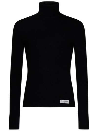 Balmain High-neck Merino-wool Jumper In Black