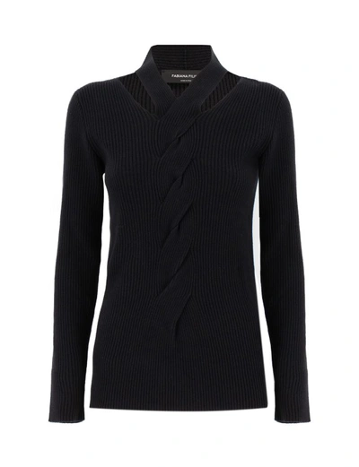 Fabiana Filippi Black Wool Blend Sweater