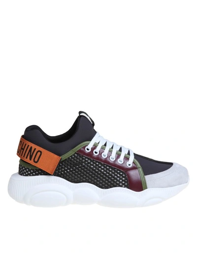 Moschino Sneakers In Mesh And Nylon In Multicolor