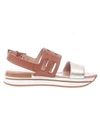 HOGAN H222 SANDALS IN TAN LEATHER