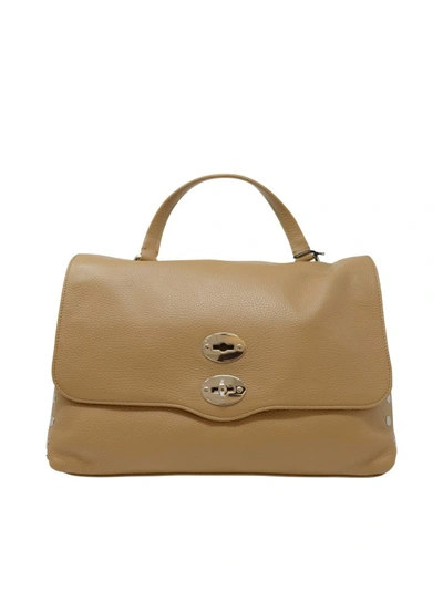 Zanellato Postina Daily Giorno M Cappuccino Leather Handbag In Brown