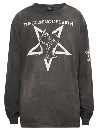 Saint Michael Burn Of Earth Long-sleeve Tee In Black