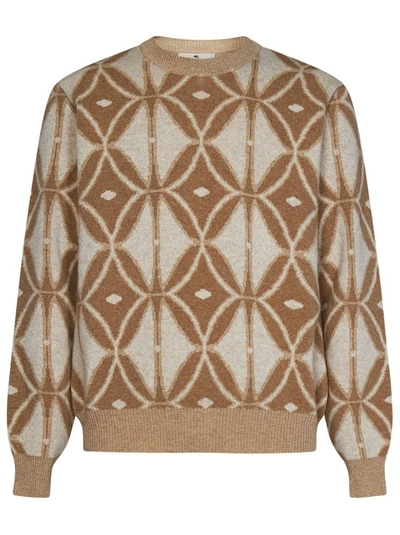 Etro Wool Knit Crewneck Sweater In Brown