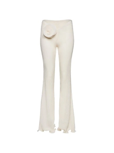 Magda Butrym Flower-detail Flared Trousers In White