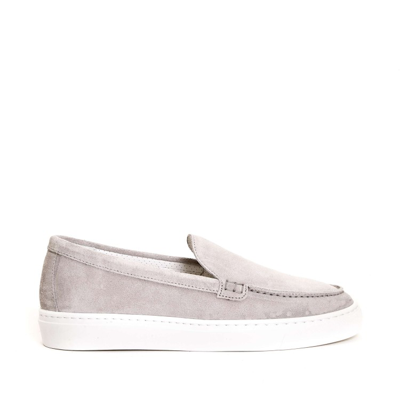 Doucal's Tonal-stitching Suede Loafers In Grey