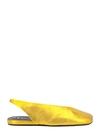 Jil Sander Square-toe Metallic Ballerina Shoes In Gold
