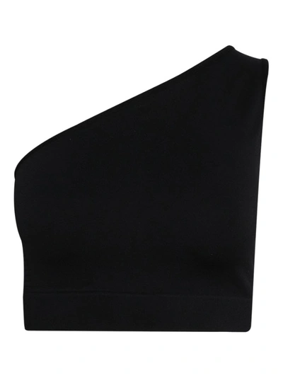 Rick Owens Athena One-shoulder Cropped Top In Black