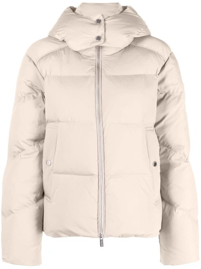 Woolrich Hooded Down Coat In Neutrals