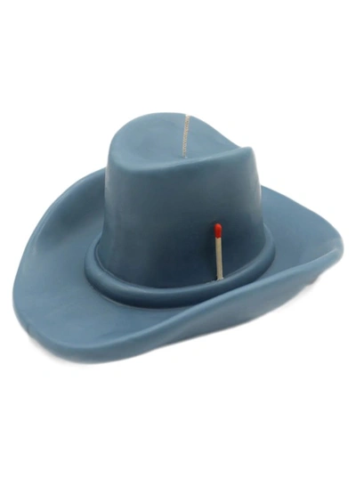 Davie Ocho Belle Star Cowboy Hat Candle In Blue