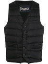 Herno Padded Button-up Gilet Vest In Blu
