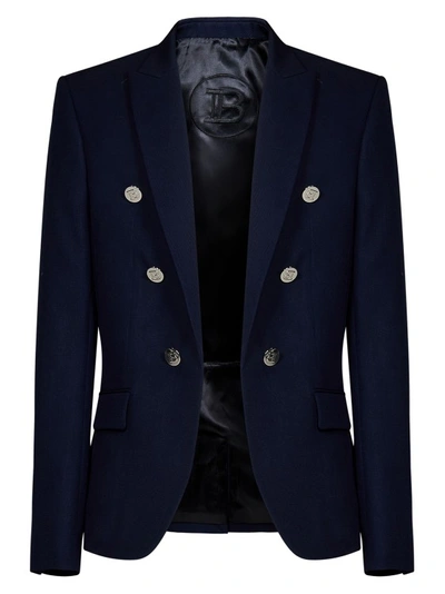 Balmain Blazer In Navy Blue