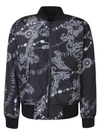 VERSACE JEANS COUTURE ALL-OVER BAROQUE PRINT BLACK JACKET