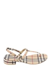 BURBERRY LEATHER SANDALS WITH VINTAGE CHECK MOTIF