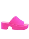 Xocoi 60mm Mula Flock Sandals In Pink