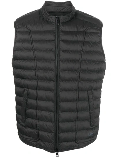 Diesel W-hawkyl-sl Padded Gilet In Black