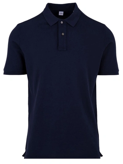Aspesi Navy Blue Cotton Polo Shirt In Black