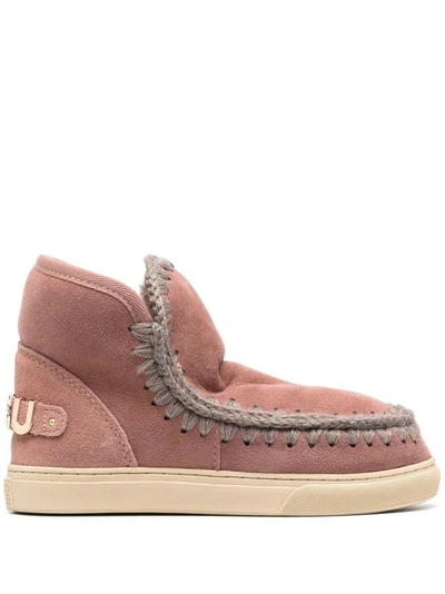 Mou Pink Stitch Detail Sneakers