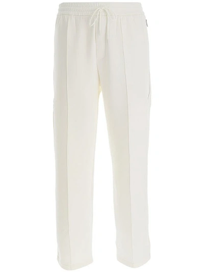 Emporio Armani Drawstring Tapered Sweatpants In White