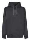 BURBERRY BLACK HOODIE WITH EMBROIDERED EQUESTRIAN KNIGHT LOGO