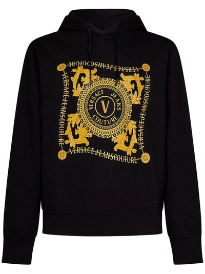 Versace Jeans Couture Black Hooded Sweatshirt