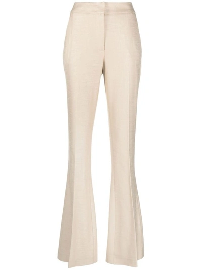 Genny Flared Tailored Trousers In Neutrals