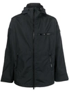 Diesel W-hennes Logo-piped Parka In Black
