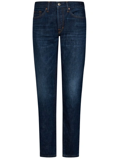 Tom Ford Blue Slim-fit Five-pocket Jeans