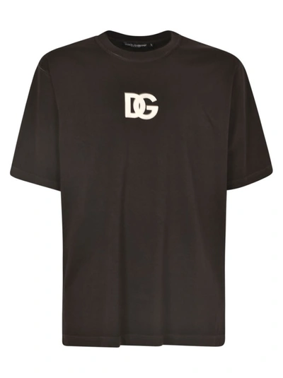 Dolce & Gabbana Logo-print Short-sleeve T-shirt In Black