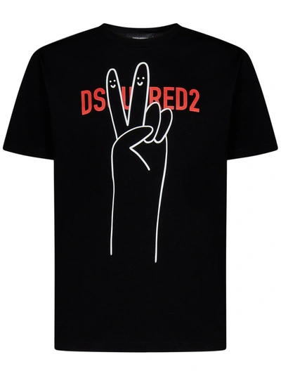 Dsquared2 Logo Graphic-print T-shirt In Black