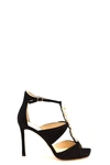 Jimmy Choo Pearl Strappy Stiletto T-bar Sandals In Black