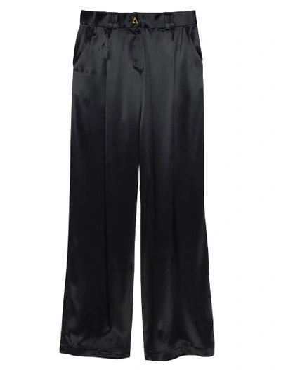 Aeron High-waisted Flared Knitted Trousers In Black