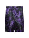 Givenchy Grape Print Silk Shorts In Purple