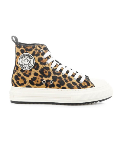 Dsquared2 Berlin Leopard Printed High In Beige