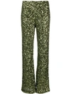 P.a.r.o.s.h Straight-leg Sequin Trousers In Green