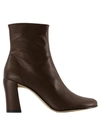 By Far Vlada Ankle Boots - Leather - Bear In Brown