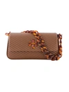 TORY BURCH KIRA SMALL FLAP BAG - LEATHER - BROWN